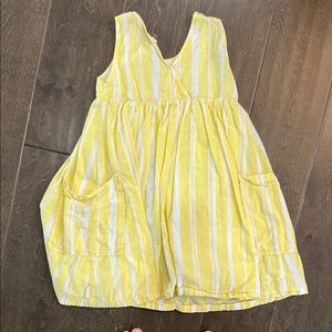Yellow Striped Kids Dress